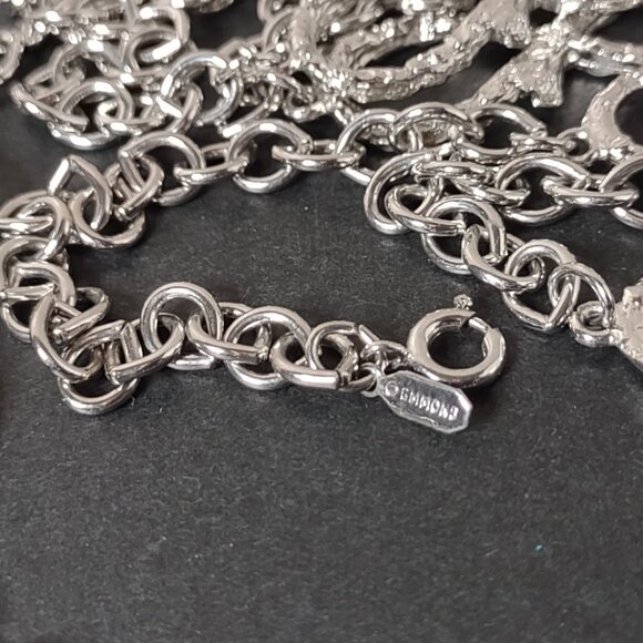 Long 57 Inch Silver Tone Emmons Necklace - Picture 2 of 11